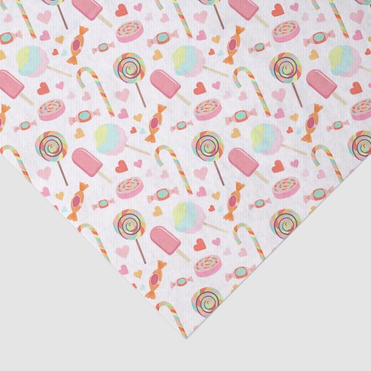 Farbenfrohe Fun Popsicles und Candy Pattern Seidenpapier (Ausschnitt)