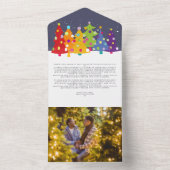 Farbenfrohe Fun Rainbow Gay Pride Weihnachtsbaumka All In One Einladung (Innen Boden)