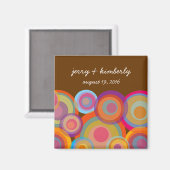 Farbenfrohe Fun Rainbow Pop Circles Modernes Rett Magnet (Vorderseite/Rückseite)