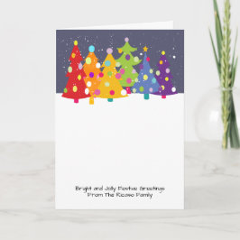 Farbenfrohe Fun Rainbow Weihnachtsbaumen Feiertagskarte
