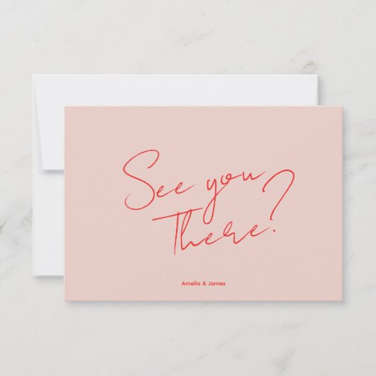 Farbenfrohe Fun Retro Whimsical Minimalistisch Wed RSVP Karte (Vorderseite)