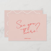 Farbenfrohe Fun Retro Whimsical Minimalistisch Wed RSVP Karte (Vorne/Hinten)