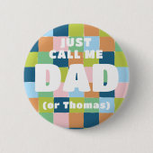 Farbenfrohe Fun Schachbrett Block Kinderdusche Vat Button (Vorderseite)