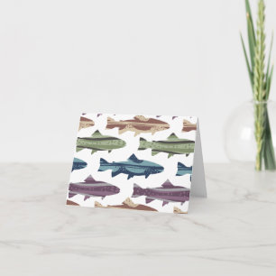 Farbenfrohe Fun Trout Fish Muster Dankeskarte