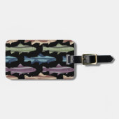 Farbenfrohe Fun Trout Fish Muster Gepäckanhänger (Vorderseite horizontal)