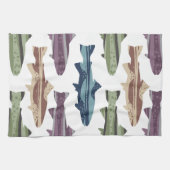 Farbenfrohe Fun Trout Fish Muster Geschirrtuch (Horizontal)
