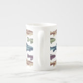 Farbenfrohe Fun Trout Fish Muster Porzellantasse (Rückseite)