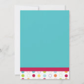 Farbenfrohe Fun Twins Einladung zum ersten Geburts (Rückseite)