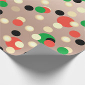 Farbenfrohe Fun Weihnachtsmuster Gold Confetti Dot Geschenkpapier (Ecke)