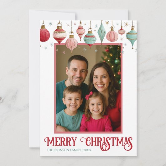 Farbenfrohe fünf Foto frohe Weihnachten (Vorderseite)