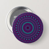 Farbenfrohe Funkelnd Jewel Tone Mandala Button (Vorne & Hinten)