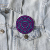 Farbenfrohe Funkelnd Jewel Tone Mandala Button (Beispiel)