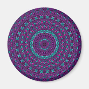 Farbenfrohe Funkelnd Jewel Tone Mandala Magnet