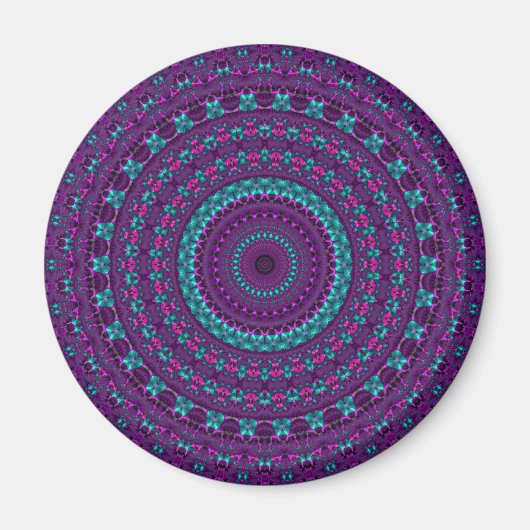 Farbenfrohe Funkelnd Jewel Tone Mandala Magnet (Vorne)
