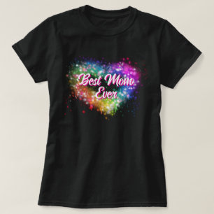 Farbenfrohe funkelnde Glitzer Herz Beste Oma je T-Shirt