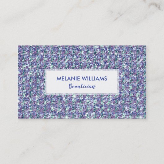 Farbenfrohe funkelnde Imitate Glitzer Visitenkarte (Vorderseite)