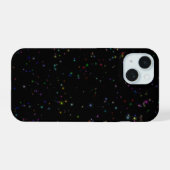 Farbenfrohe funkelnde Sterne im dunkelschwarzen De iPhone 15 Hülle (Rückseite (Horizontal))