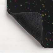 Farbenfrohe funkelnde Sterne im dunkelschwarzen De Mousepad (Ecke)