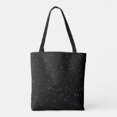 Farbenfrohe funkelnde Sterne im dunkelschwarzen De Tasche (Rückseite)
