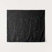Farbenfrohe funkelnde Sterne im dunkelschwarzen De Wandteppich (Vorderseite (Horizontal))
