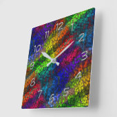 Farbenfrohe funkige Würfel Muster Wall Clock Quadratische Wanduhr (Winkel)