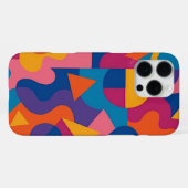 Farbenfrohe Funky Amorphe Formen Art Pattern iPhone Hülle (Rückseite (Horizontal))