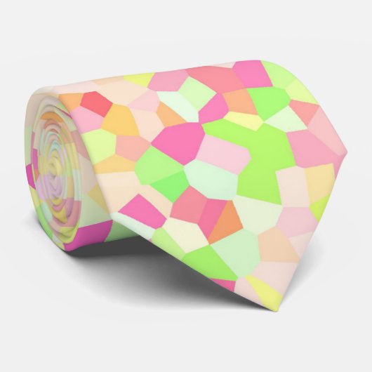 Farbenfrohe Funky Eclectic Sprinkle Mosaik Krawatte (Gerollt)