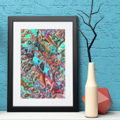 Farbenfrohe Funky Fun Imitate 3D Blur Waves Art Mu Poster