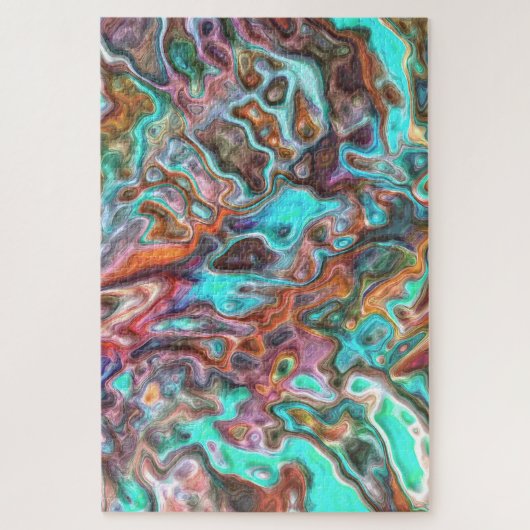 Farbenfrohe Funky Fun Imitate 3D Blur Waves Art Mu Puzzle (Vertikal)