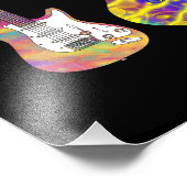 Farbenfrohe Funky Gitarre Kunst, Dichtung und Musi Fotodruck (Ecke)