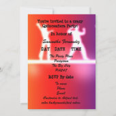 Farbenfrohe funky Neontänzer Quinceañera Party Einladung (Rückseite)