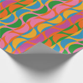 Farbenfrohe Funky Pop Art Wavy Moon Streifen Muste Geschenkpapier (Ecke)