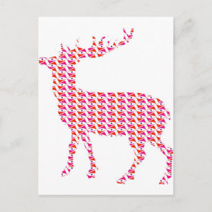 Farbenfrohe Funky Reh Postkarte