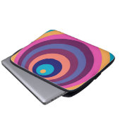 Farbenfrohe Funky Stripes Modernes geometrisches M Laptopschutzhülle (Vorne Knopf)