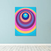 Farbenfrohe Funky Stripes Modernes geometrisches M Leinwanddruck (Insitu (Holzboden))