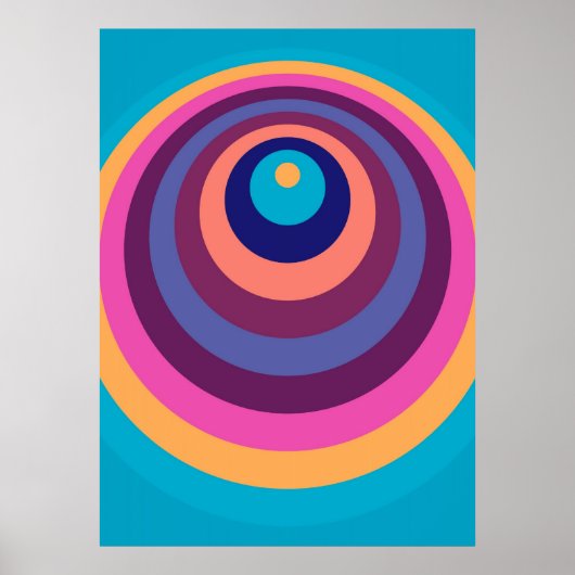 Farbenfrohe Funky Stripes Modernes geometrisches M Poster (Vorne)