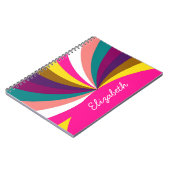 Farbenfrohe Funky Stripes Muster Notizblock (Linke Seite)