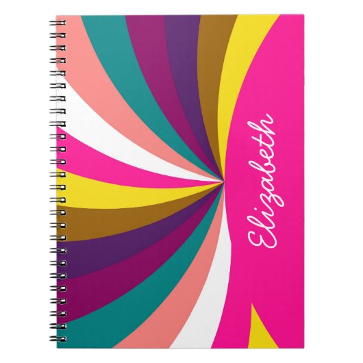 Farbenfrohe Funky Stripes Muster Notizblock (Vorderseite)
