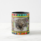 Farbenfrohe Funny Cat Mama Foto Tasse (Zentrum)
