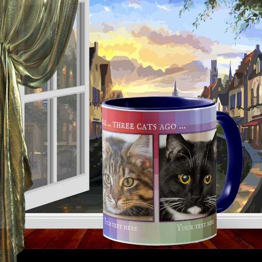 Farbenfrohe Funny Cats Custom Foto Tasse