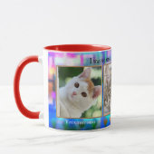 Farbenfrohe Funny Cats Custom Foto Tasse (Links)