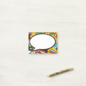 Farbenfrohe Funny Comic Book Speech Blase Post-it Klebezettel (Auf Schreibtisch)