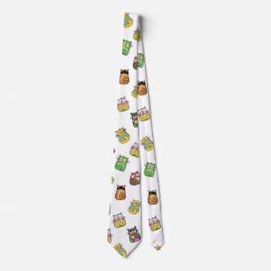 Farbenfrohe Funny Funny Cats Pattern Krawatte