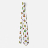 Farbenfrohe Funny Funny Cats Pattern Krawatte (Rückseite)