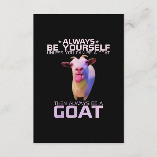 Farbenfrohe Funny Goat-Geschenk Begleitkarte (Vorderseite)