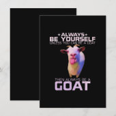 Farbenfrohe Funny Goat-Geschenk Einladung (Vorne/Hinten)
