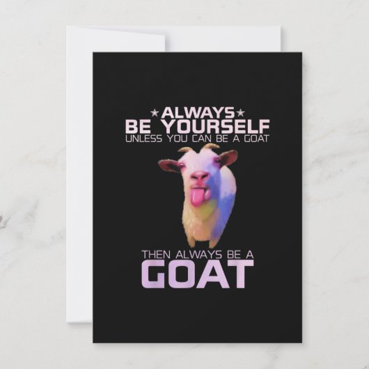 Farbenfrohe Funny Goat-Geschenk Einladung (Vorderseite)