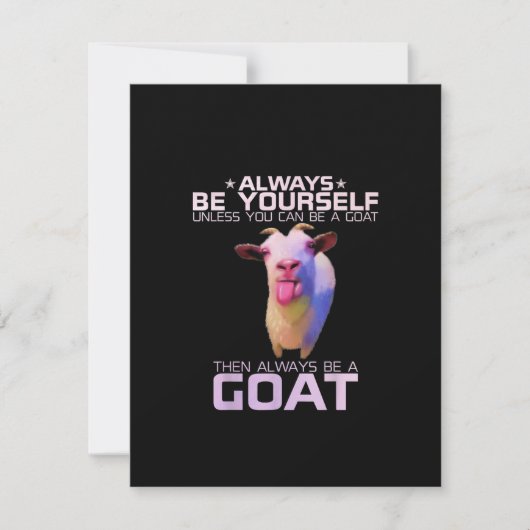 Farbenfrohe Funny Goat-Geschenk Einladung (Vorderseite)