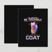 Farbenfrohe Funny Goat-Geschenk Einladung (Vorne/Hinten)