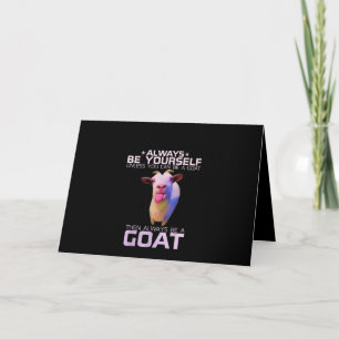 Farbenfrohe Funny Goat-Geschenk Karte